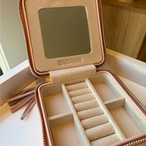 WOLF Pink and Tan Travel Jewelry Organizer